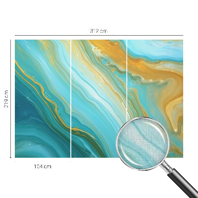 Stick-on wall mural with an abstract waves design