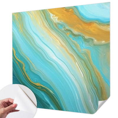 Stick-on wall mural with an abstract waves design