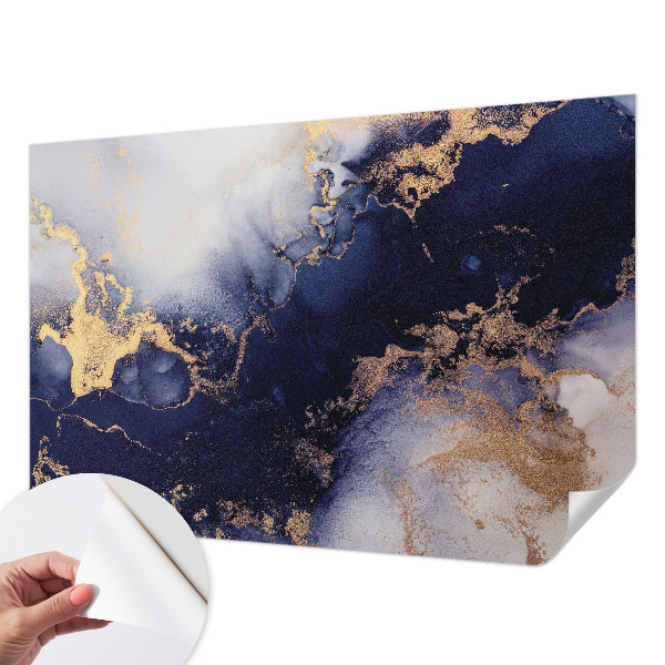 Removable wall mural Navy blue waves