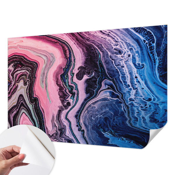 Removable wall mural wallpaper with colorful swirls