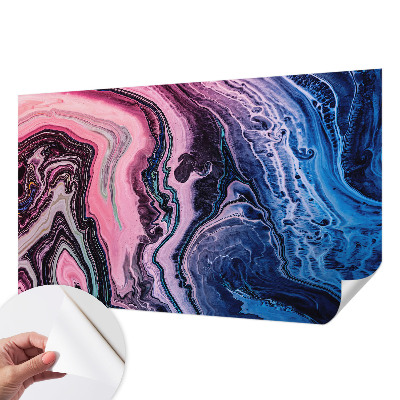 Removable wall mural wallpaper with colorful swirls
