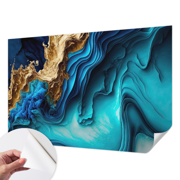 Peel and stick wall mural for kids' room with an energy waves design