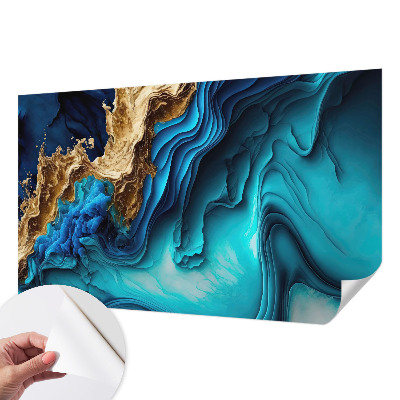 Peel and stick wall mural for kids' room with an energy waves design
