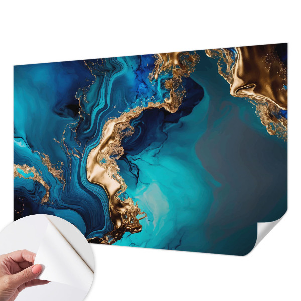Peel and stick wall mural with a colorful abstract design suitable for a bedroom