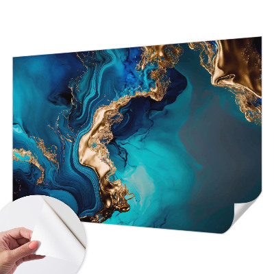 Peel and stick wall mural with a colorful abstract design suitable for a bedroom