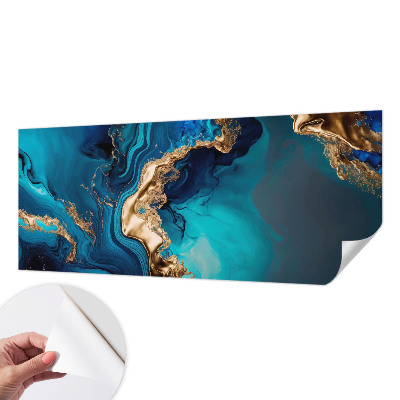 Peel and stick wall mural with a colorful abstract design suitable for a bedroom