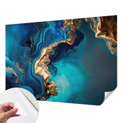 Peel and stick wall mural with a colorful abstract design suitable for a bedroom
