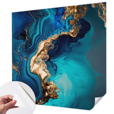 Peel and stick wall mural with a colorful abstract design suitable for a bedroom