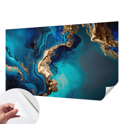 Peel and stick wall mural with a colorful abstract design suitable for a bedroom