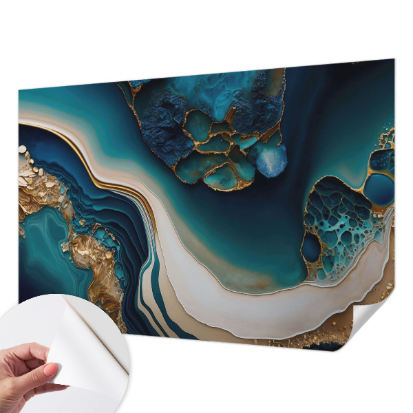 3D wall mural with a colorful abstract design