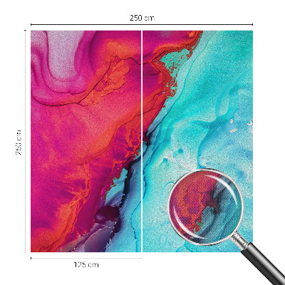 3D photo wallpaper mural with a colorful wave design