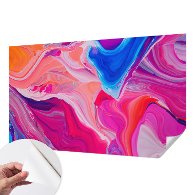 Nursery wall mural with a liquid waves design