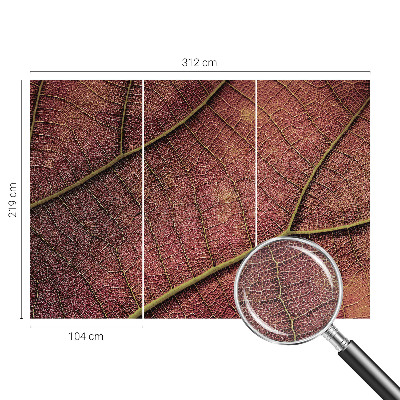 Baby room wall mural with a leafy texture