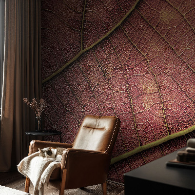 Baby room wall mural with a leafy texture
