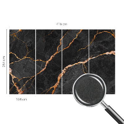 Peel and stick wall mural with marble vein pattern