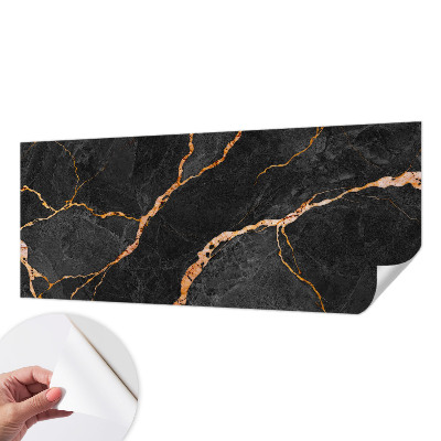 Peel and stick wall mural with marble vein pattern