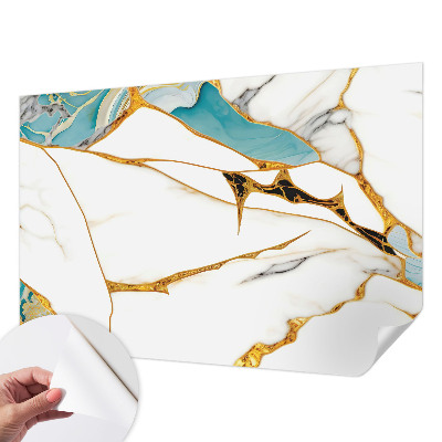 Peel and stick wallpaper mural with an elegant marble design