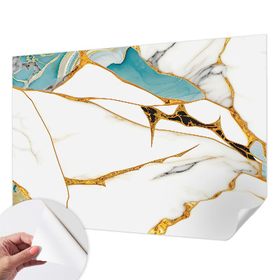 Peel and stick wallpaper mural with an elegant marble design