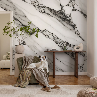 Removable wall mural with a stone pattern