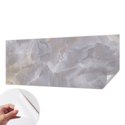 Peel and stick wall mural for living room with a marble waves design