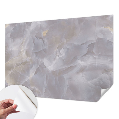 Peel and stick wall mural for living room with a marble waves design