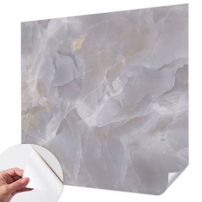 Peel and stick wall mural for living room with a marble waves design