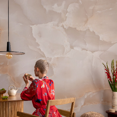 Peel and stick wall mural for kids' room with a stone pattern