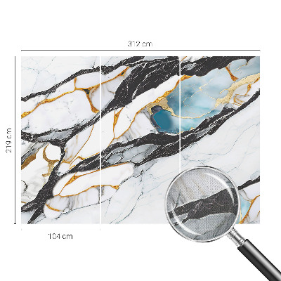 Nursery wall mural with an elegant marble design