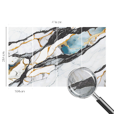 Nursery wall mural with an elegant marble design