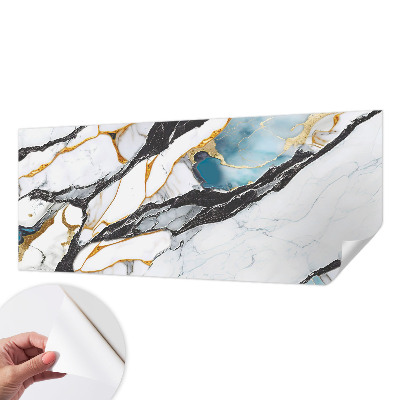 Nursery wall mural with an elegant marble design