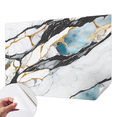 Nursery wall mural with an elegant marble design