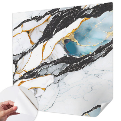 Nursery wall mural with an elegant marble design