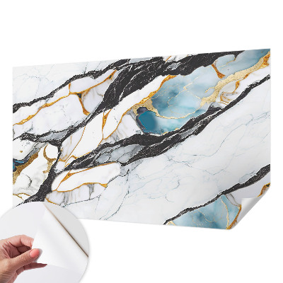 Nursery wall mural with an elegant marble design