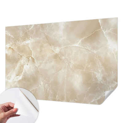 Peel and stick wall mural with a natural stone look