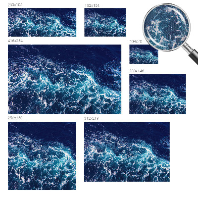 Self-adhesive wall mural featuring sea waves
