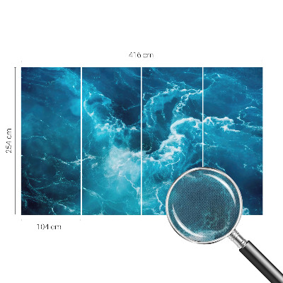 Self-adhesive photo wallpaper with a sea eddies design