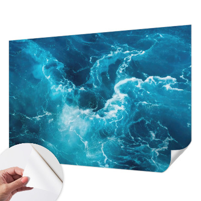 Self-adhesive photo wallpaper with a sea eddies design