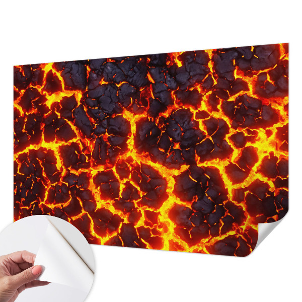 Stick-on wall mural with a strong magma design
