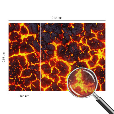 Stick-on wall mural with a strong magma design