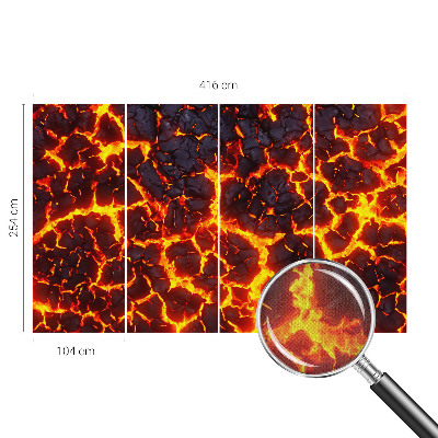 Stick-on wall mural with a strong magma design