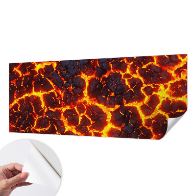 Stick-on wall mural with a strong magma design