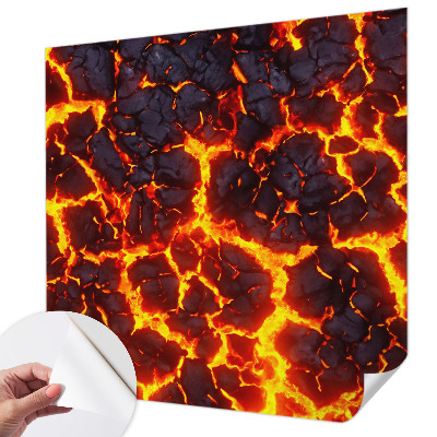 Stick-on wall mural with a strong magma design