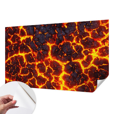 Stick-on wall mural with a strong magma design