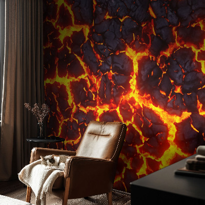 Stick-on wall mural with a strong magma design