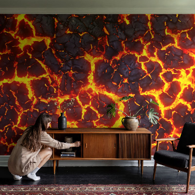 Stick-on wall mural with a strong magma design