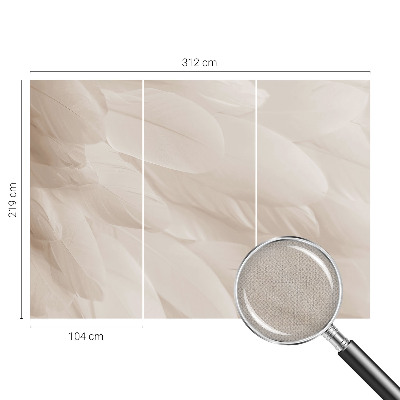 Removable wall mural wallpaper Ethereal feathers