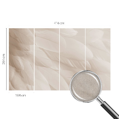 Removable wall mural wallpaper with an ethereal feather pattern