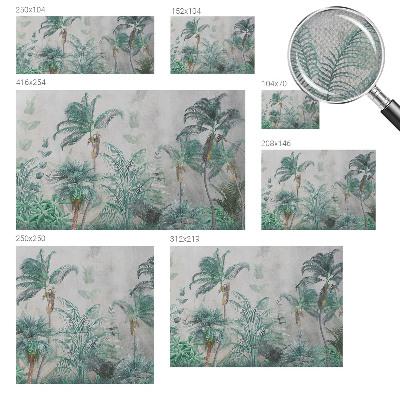 Peel and stick wall mural for the bedroom with an exotic oasis design