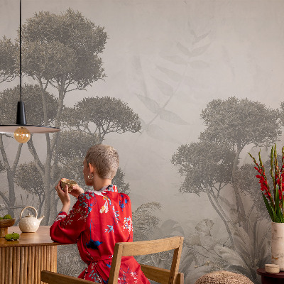 3D photo wallpaper mural with a tropical jungle design