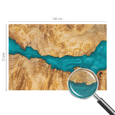 3D wall mural with a wood and resin design